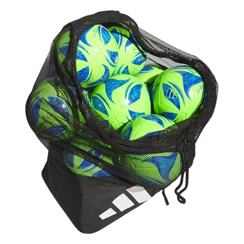 adidas Stadium Mesh Soccer Bag, Laundry Bag, Heavy Duty Soccer Ball Bags for Coaches, Men and Women, Holds Up To 15 Balls