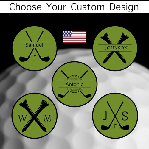 Premium Custom Golf Wedding Gift | Laser Engraved Magnetic Vegan Leather Golf Ball Marker | Golfers Mother's Day | Small USA Business | Golf Marker for Events Tournaments