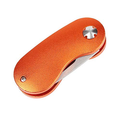 Mile High Life Golf Divot Repair Tool, All Metal Foldable Divot Tool with Pop-up Button & Magnetic Ball Marker - color: Orange Curve