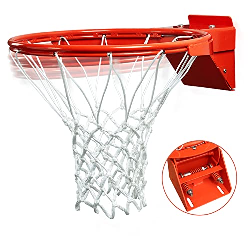 Breakaway Basketball Rim, Heavy Duty Flex Rim Replacement 5/8-In, Standard Goal Reinforced Mounting Bracket Fit Most Size Backboards Indoor and Outdoor - style: 3-springs basketballrim