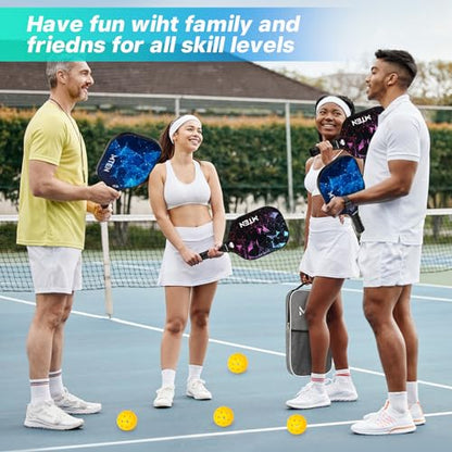 Pickleball Paddles Set of 2 or 4, or Single Paddle – USAPA Approved Fiberglass Surface Pickleball Rackets Set for Men & Women