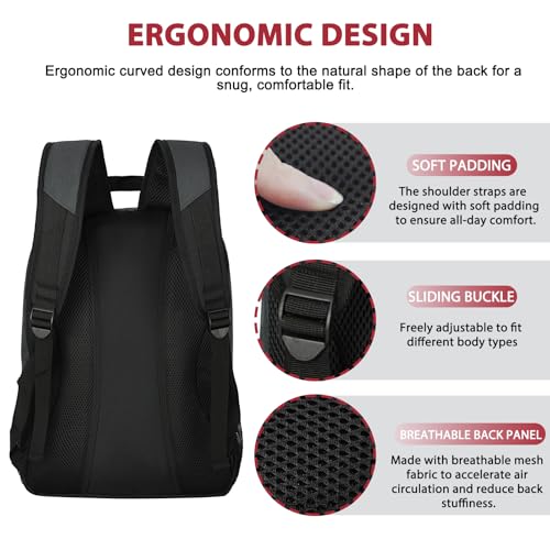 LARIPOP Soccer Backpack with Ball Holder & Shoe Compartment Large Capacity Youth Sports Bag for Training - color: Dark Grey