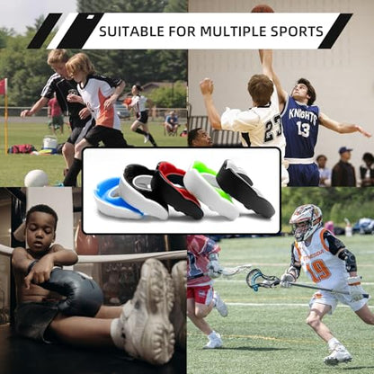 LPONJAR 5 Pack Toddler Kids Youth Mouth Guard, Moldable Sports Mouthguard with Case for Boys & Girls, Ideal for Non Braces, Football Lacrosse Hockey Basketball Boxing Soccer Taekwondo MMA Karate - size: Medium (7-14 Year old)
