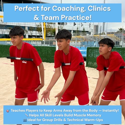Bump-Pass Volleyball Training Equipment Kit for Proper Passing Technique – Foldable Sticks with Adjustable Fit and Foam-Padded Ends – Training Volleyball Gifts for Solo or Team Practice