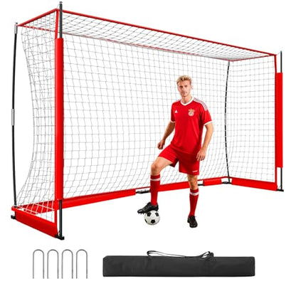 Soccer nets for Backyard, 12X6FT Soccer Net Easy Setup, Portable Soccer Goals for Backyard with Upgraded Collapsible Metal Base, Outdoor Indoor Soccer Goal Net for Practice with Carry Bag