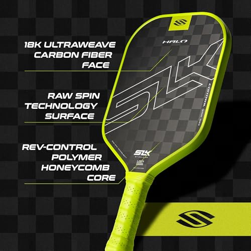 Selkirk Sport SLK Halo Raw Carbon Fiber Pickleball Paddle | Power, Pro and Control Pickleball Paddles | T700, 18K Ultraweave, Aramid Fiber LinkWeave | Designed & Controlled in USA - color: Control | Green | 2025, size: Max (All - Around Paddle)