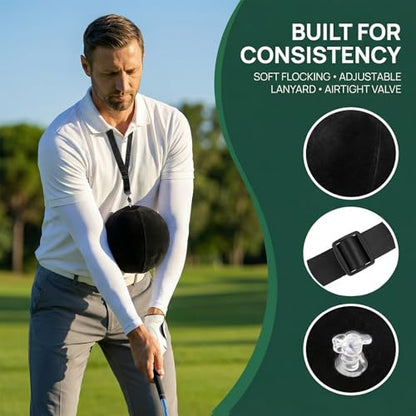 Golf Swing Training Aid, Smart Inflatable Ball, Wrist Trainer Pro and Swing Trainer Between Arms, Practice Equipment for Beginners