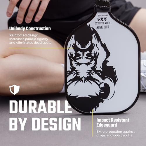 Bison Paddles: Carbon Graphite Pickleball Paddles - Lightweight Pickleball Rackets | Honeycomb Composite Core Improves Pickle Ball Placement and Increases Power | Durable Unibody Construction - color: Bison Bundle