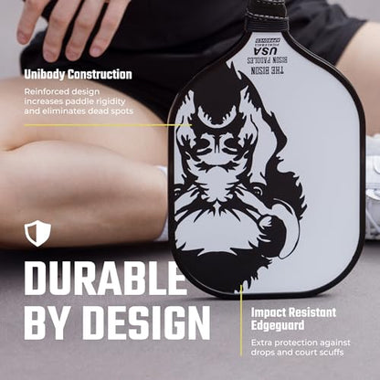 Bison Paddles: Carbon Graphite Pickleball Paddles - Lightweight Pickleball Rackets | Honeycomb Composite Core Improves Pickle Ball Placement and Increases Power | Durable Unibody Construction - color: Bison Bundle
