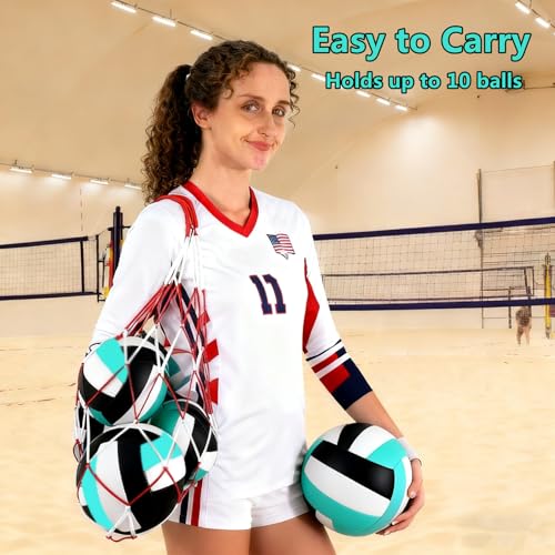 6 Pack Volleyballs Official Size 5, Waterproof Soft Bulk Recreational Volley Balls with Pump and Net Bag for Indoor Outdoor Beach Sand Water Pool Game Training Match for Beginner