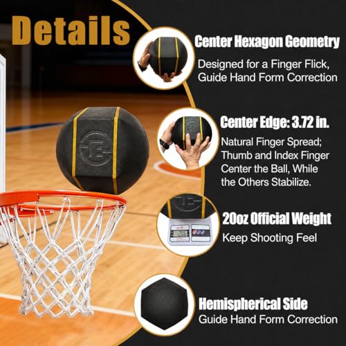 Quiet Shooting Trainer, 1.28 lbs Foam Indoor Basketball for Silent Dribbling & Shooting Form Correction, Training Equipment for Adults & Youth