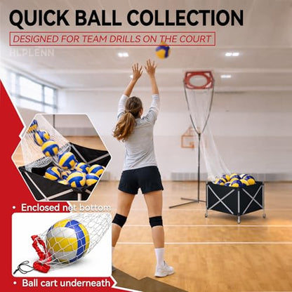 Volleyball Setter Trainer Net, Adjustable Height 7-12 FT & Angle, Setting Trainer for Indoor Outdoor Practice, Portable Volleyball Setting Net for Serving, Spiking & Setting