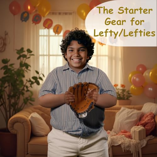 Urby Left Handed Baseball Glove, Left Handed T Ball Glove for Lefty, Left Hand Throw Only. T-Ball & Youth Baseball Gloves. - color: Brown, size: 11.5in Age 7-11