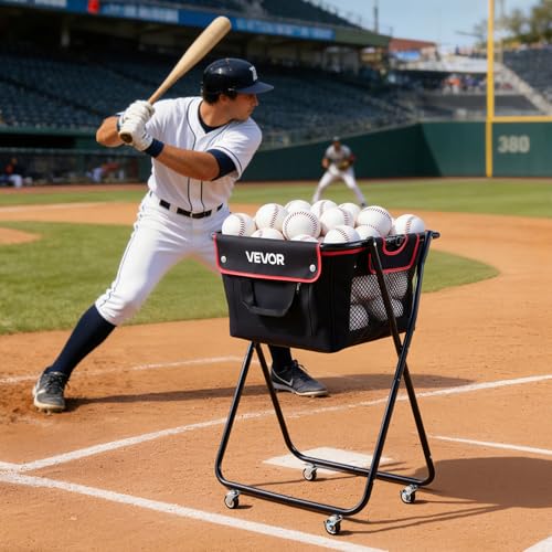 VEVOR Tennis & Pickleball Hopper Holds 200/175/150/120 Balls, 3-in-1 Tennis Foldable Pickleball Basket Cart for Easy Installation, Storage Bag for Tennis Training & Teaching