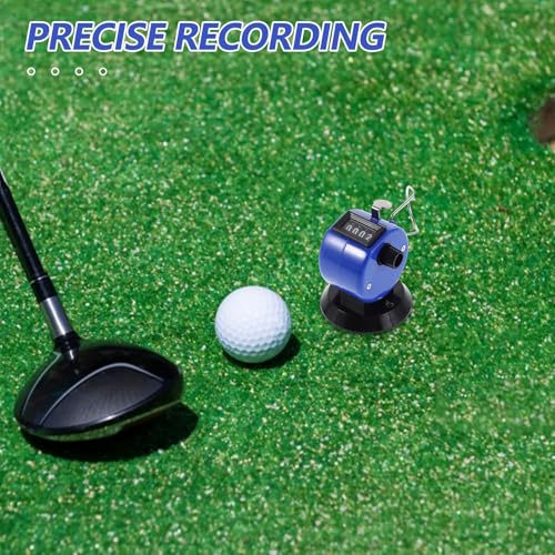LIOOBO Clicker Counter: Handheld Baseball Golf Stroke Counter with Base - 4 Digital Manual Pitch Tally Clicker for Accurate Score Tracking Sports Activities