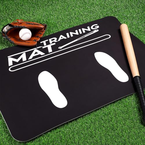 TOBWOLF Baseball Batting Mat, Softball & Baseball Hitting Mat with Home Plate for Batter, Anti-Slip Batting Cage Mat W/Batting Stance Alignment Guide for Swing Pitching Training - color: 25 x 38.6in Baseball Hitting Mat