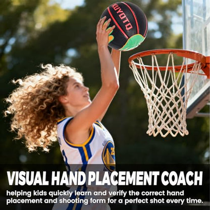 KUYOTQ Size 5/6 Basketball 27.5"/28.5" for Kids Youth Womens with Visual Hand Print Guide, for Shooting Practice, Correct Shooting Form and Improve Accuracy, Essential Basketball Training - size: Size 6 Youth - 28.5" Ages 11-14, Women 12+