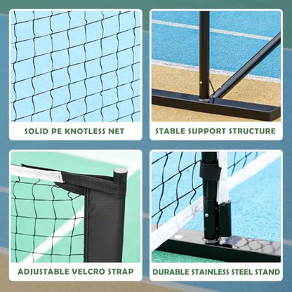 Portable Pickleball Nets Portable, 22 FT USAPA Regulation Size for Full Court System Outdoors Driveway Matches, Easy Setup to Experience Pickleball Game Anywhere