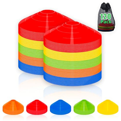 60/120 Pack Agile Soccer Cones with Portable Bags & Brackets,Sports Cones,cones for sports training，soccer cones for training，soccer training equipment，Agile Soccer Cones Used for Football Training - size: B-120 Pack Soccer Cones