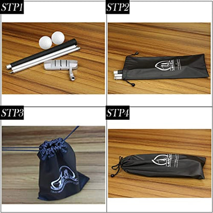 LEAGY 4-Section Portable Putter - Right & Left Hand, 2 Golf Balls, 1Pack Golf Bag