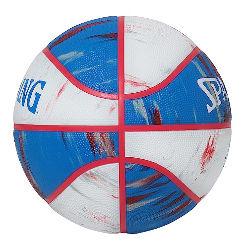 Spalding Basketball Basic No. 7 Rubber Marble - color: Red x White x Blue