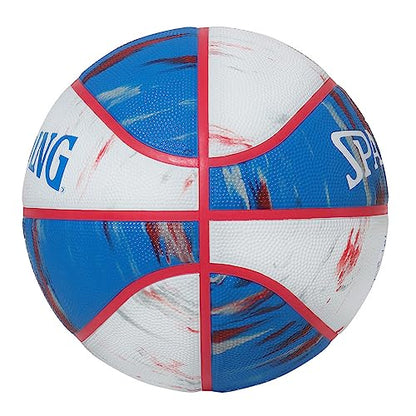Spalding Basketball Basic No. 7 Rubber Marble - color: Red x White x Blue