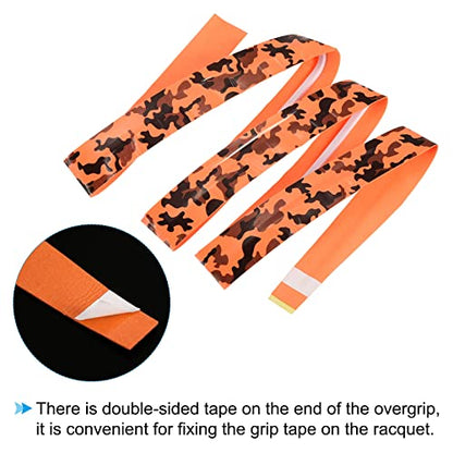 PATIKIL Racket Overgrip with Damping Ridges, PU Grip Tape Non-Slip Absorbent Camo Pattern for Tennis Badminton Fishing Rod