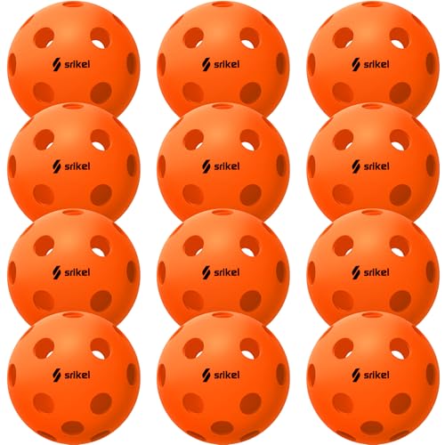 Pickleball Balls-USAPA Approved Outdoor/Indoor Pickleballs,Seamless Roto-Molded Design for Durability,Crack-Resistant 40-Hole Pickle Ball for Beginner Intermediate Pro Player,6/12/36/50/100Pack - color: Indoor - Orange, size: 12 Count