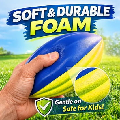 Liberty Imports 8.5" Foam Spiral Football PU Coated High Density Soft Balls, Set of 3, for Kids Sports Training Practice Indoor Outdoor Play