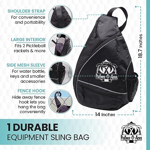 Palms-O-Aces USAPA Approved Pickleball Paddle Set | 2 Carbon Fiber T700 Graphite Paddles with Enhanced Spin Surface | Lightweight Pickleball Paddle Set with 2 Neoprene Covers, 4 Balls & Carry Bag Set