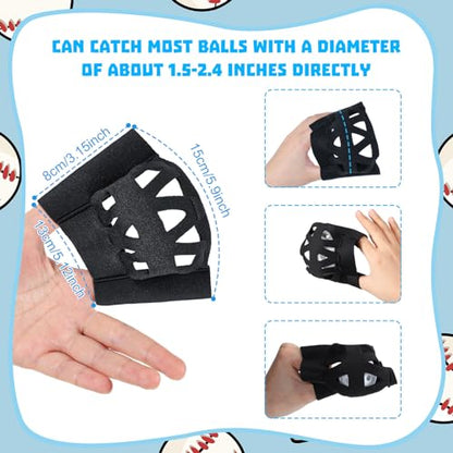 Zhengmy 10 Packs Web Glove Baseball Training Glove Designed to Catch Golf Sized Practice Ball Catcher Training Aids Suitable for Softball Field Drills Hand Eye Coordination Teaching - size: Large