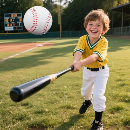 Foam Baseballs Softballs Practice Training Ball for Beginners Hand Exercise Squeeze Ball for Safe Throwing Catching and Batting Practice - color: Yellow 6 PCS foam baseballs