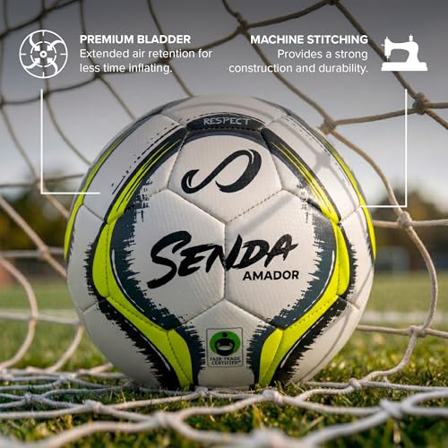 Senda Amador Training Soccer Ball, Fair Trade Certified - color: White/Yellow, size: Size 3 (Ages 7 & Under)