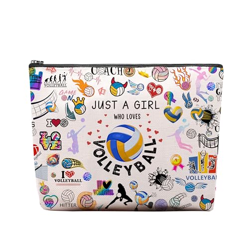 Volleyball Gifts Makeup Cosmetic Bag for Women, Volleyball Stuff Accessories for Volleyball Players Teams, Volleyball Travel Bag Pouch Purse for Men Women