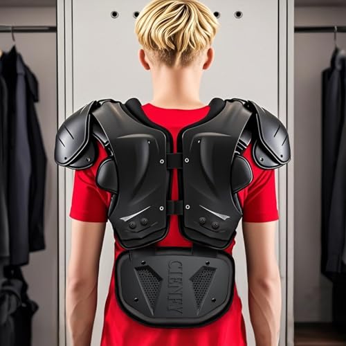 Football Back Plate, Lower Backplate with Hard Shell, High Impact Padding and Durable Adjustable Straps for Youth and Adults - color: Black, size: Adult