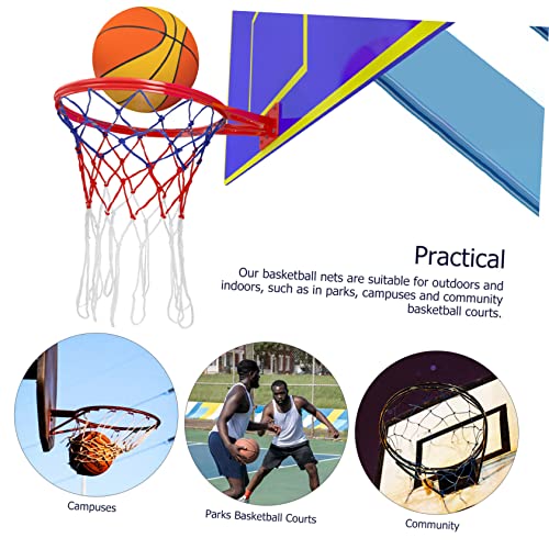 2Pcs Outdoor Basketball Net Durable Replacement Nets for Hoops for Basketball Shot Practice and Training