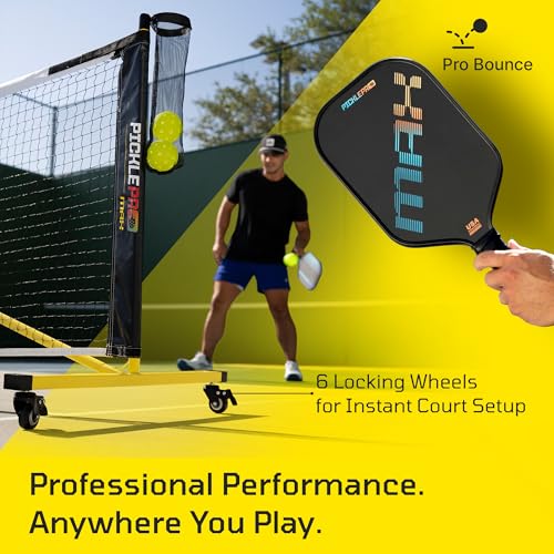 Ultimate Pickleball Set with Regulation Net System – 2 Carbon Fiber Max Thermoformed Paddles with CAS Surface, 4 Outdoor Balls, CourtMark PVC Kit & Paddle Bag – USAPA Approved, Tournament-Grade