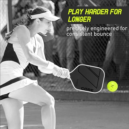 CORE Crack-Resistant Outdoor Pickleball Balls - USAPA Approved Durable Pickle Balls for All Levels of Play - Pickleballs for Outdoor Play (Neon)