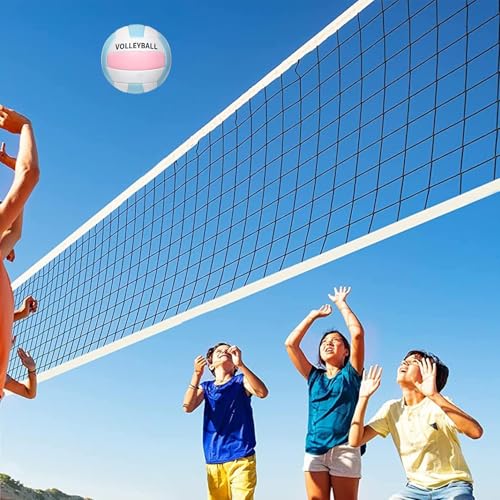 Beach Volleyball - Outdoor Game Match Ball - Soft Beach Volleyball for Team Sports Practice Games Park Grass Backyard Pool Sand Court School Party - color: Blue and white