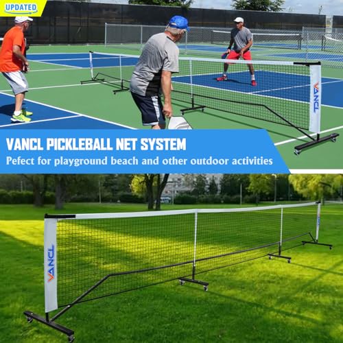 Pro Pickleball Net Portable with Wheels – 22ft Heavy Duty Pickleball Net System with Sturdy Aluminum Frame for Outdoor & Indoor – Nylon Net & Carrying Bag for Pickleball, Tennis, Badminton - style: Movable-Portable