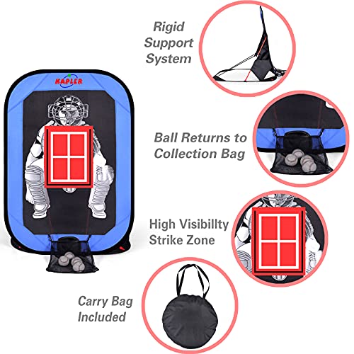 Kapler Baseball Pitching Training Net for Kids, Foldable Baseball Softball Practice Target Net for Children Hitting Batting Catching Pitching