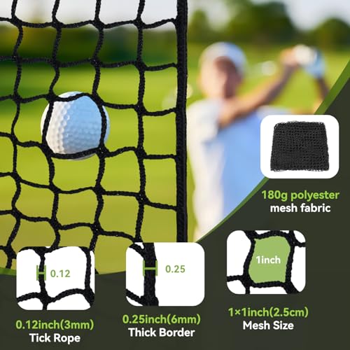 Golf Nets Practice，Sports Nets for Backyard Driving Real Golf Balls10ft to 60ft, Ball Stop Netting for Garage Swing Training, Indoor Outdoor Nylon Heavy Duty Soccer, Basketball, Pickleball Accessories - size: 15ft×40ft