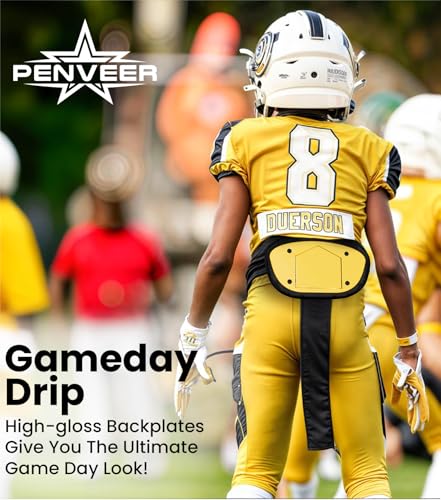 Football Backplate for Shoulder Pads with High Impact Padding, Adult & Youth Lower Backplate Football - color: Chrome Gold, size: Youth