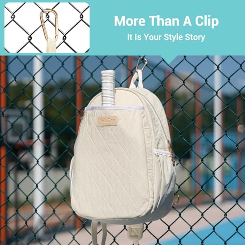 Pickleball Bag for Women, Quilted Stylish Sling Bag, Adjustable Shoulder Strap, 2 Storage Compartment Holds Paddles, Balls,Shoes - color: Beige