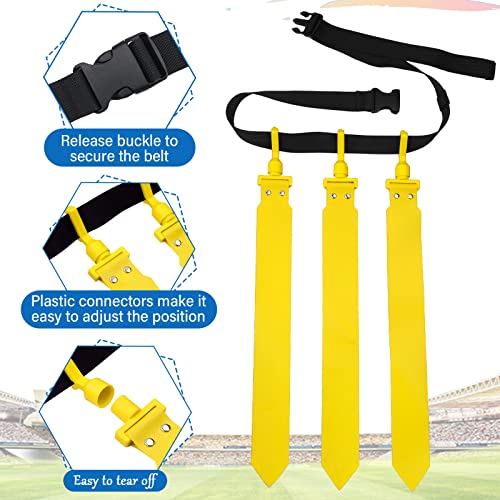 Hungdao 10/12 Players Flag Football Belts and Flags Adjustable Football Belts for Kids Teens Adults Team Training Sport Event - color: Yellow, Blue
