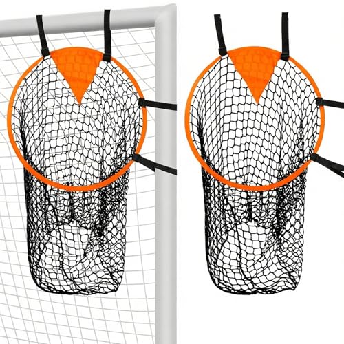 Soccer Goal Corner Target Nets 2-Pack with Carry Bag, High-Visibility Shooting Targets with Catch Net and Adjustable Straps for Soccer Training Practice, Kids and Adults