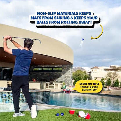 2X Non-Slip Golf Mats & 8X Foam Golf Balls ONLY | Targets NOT Included | CHIP NN' Hole Golf Meets Cornhole Game Mode | Golf Meets Cornhole Game for Backyard, Indoors, Beach, Pool Side