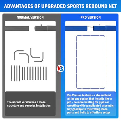 Volleyball Baseball Rebounder Net, Softball Rebounder Pitchback Net Quick Adjustments, Quick Adjustments Lacrosse Bounce Back Practice Equipment, Ideal for Outdoor Indoor and Backyard Training - size: 7FTx4FT, style: Multi-Sport Rebounder Net