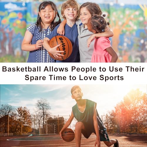 Wettarn Rubber Training Basketball with Pump Street Ball Made for Teens Adults Indoor and Outdoor Game Gym Training Competition Basketball Games - size: Size 7