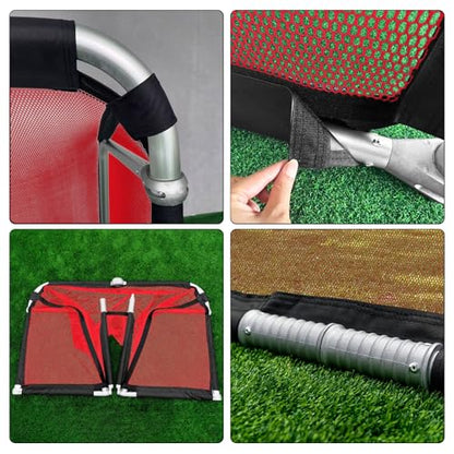 Aluminum Folding Soccer Goal,Portable 4x2.5/5x3/6x4 FT Mini Soccer Goals for Backyard with Carry Bag, 10-Second Set Up & Steady, Training & Team Practice
